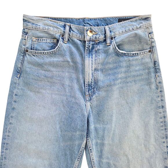 AllSaints Women's Size 32 Relaxed Fit Medium Wash High Rise Wide Leg Denim Jeans - Picture 5 of 10